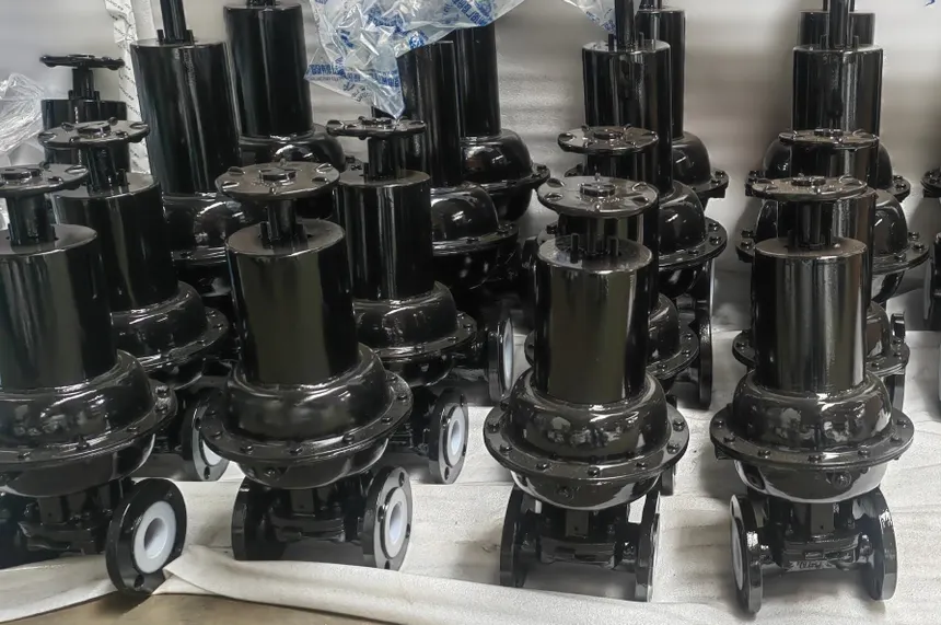 Vanne à membrane pneumatiques